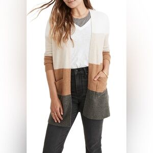NWOT Madewell Kent Color Block Cardigan - XS